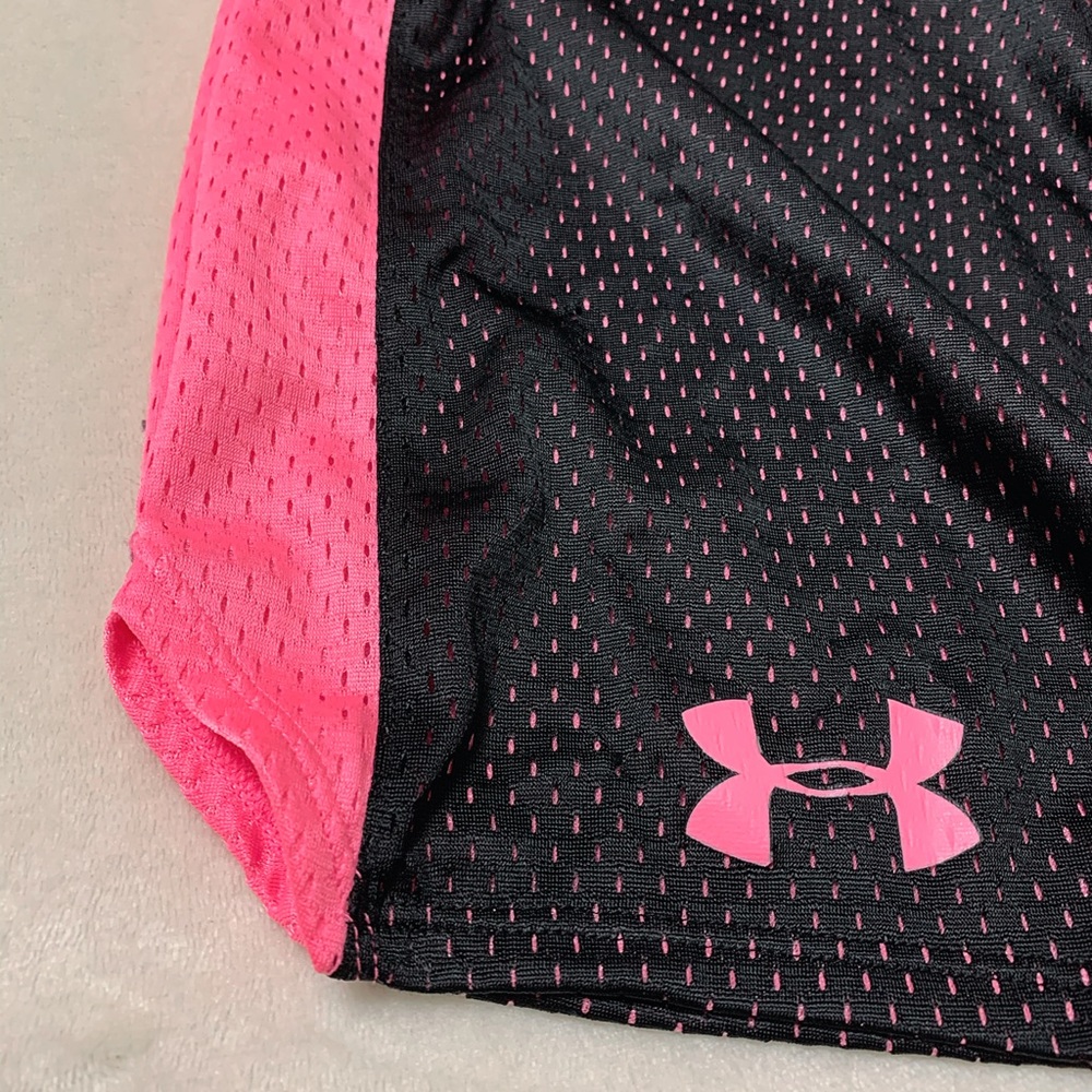 Black and hot pink Under Armour shorts